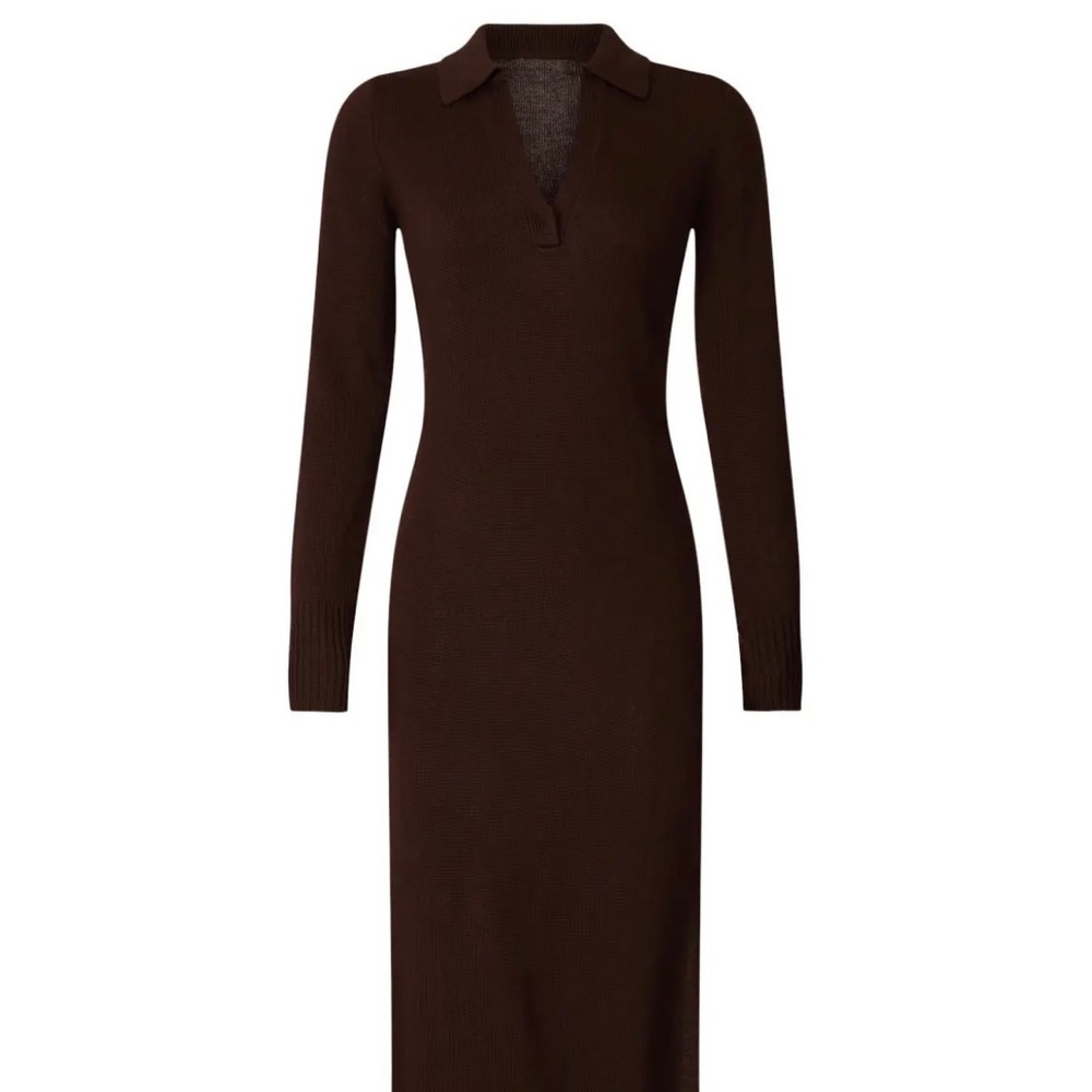 STAUD Crown Polo Dress in Brown Size Medium